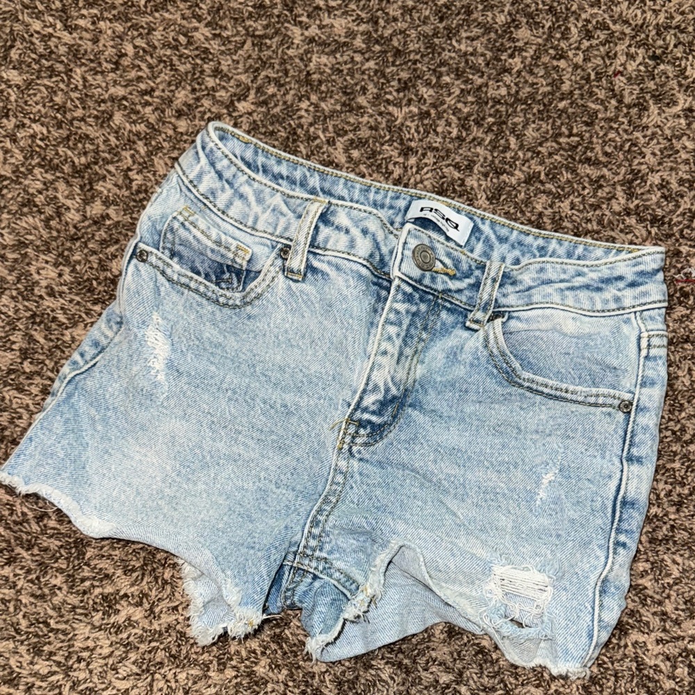 TILLYS RSQ GIRLS SIZE 10 “VINTAGE HIGH RISE” DENIM SHORTS